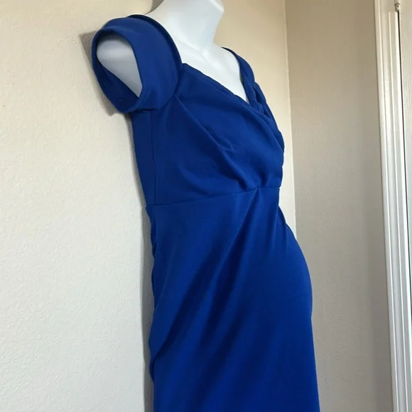 PinkBlush Royal Cobalt Blue Off Shoulder Sweetheart
Neckline Maternity Dress - Picture 8 of 11